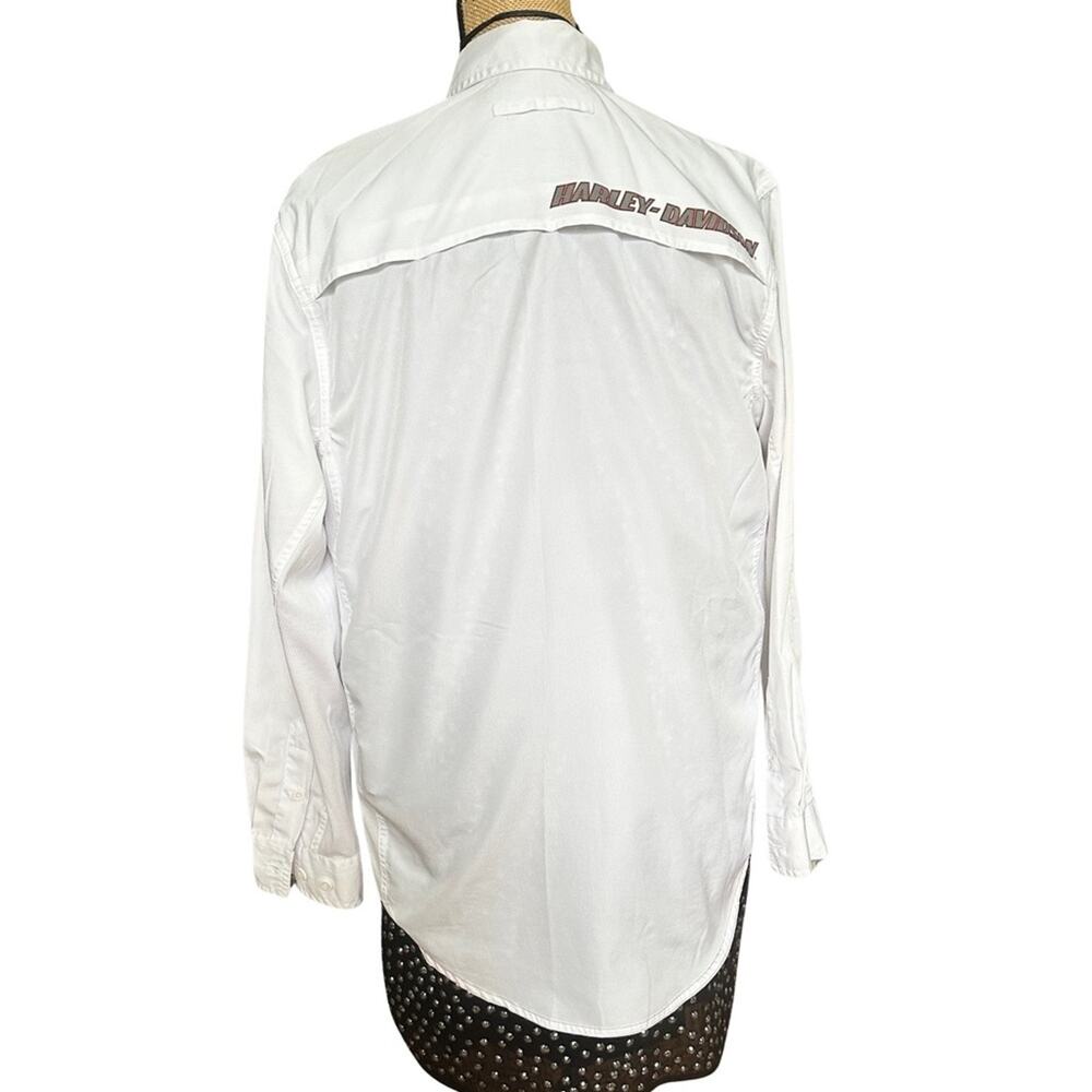 HARLEY DAVIDSON men's white genuine motorcycle biker rider shirt SIZE MEDIUM - Picture 4 of 12